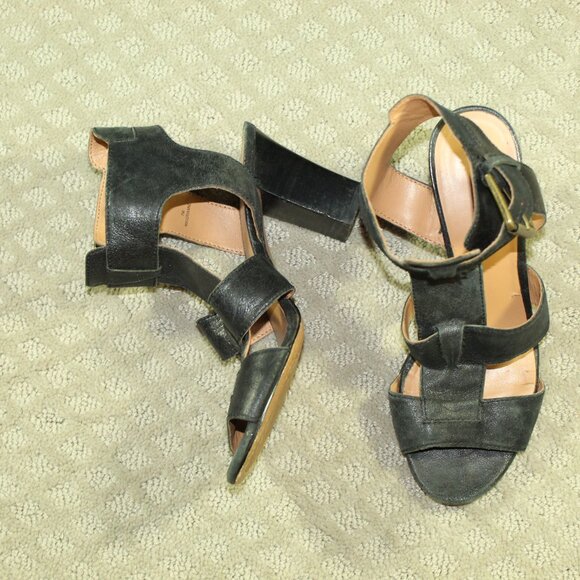 Nine West Women's 7M Black Strappy Ankle Strap 3" Heels - Picture 1 of 8